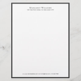 Elegant Black White Gräns Office Professionell Brevhuvud