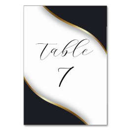 Elegant Black White Guld Bröllop Bordsnummer