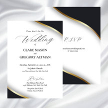 Elegant Black White Guld Bröllop med OSA