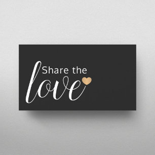 Elegant Black White Guld Heart Beauty Salon Rabattkort