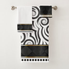 Elegant Black, White & Guld med Swirls