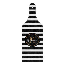 Elegant Black White Guld Monogram Personlig