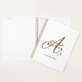 Elegant Black White Guld-skript, Monogram