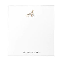 Elegant Black White Guld-skript, Monogram