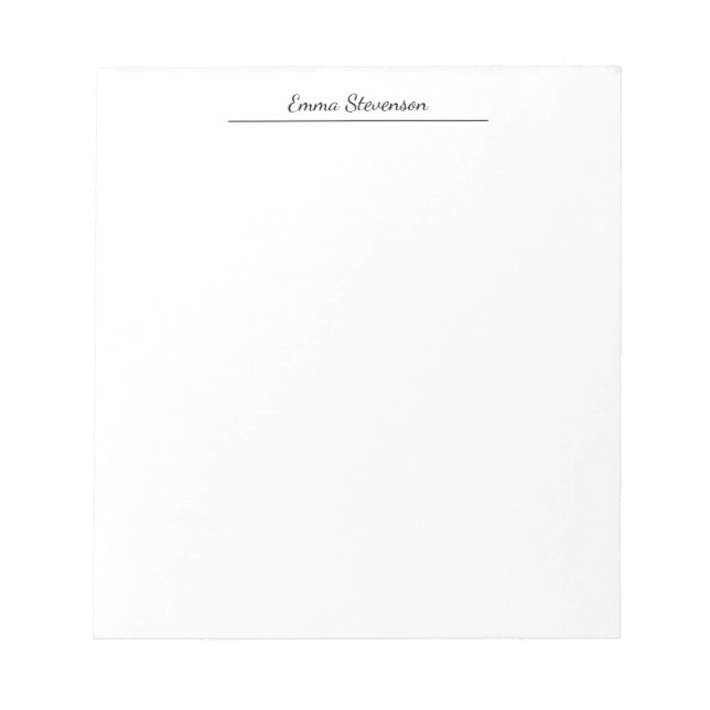 Elegant Black & White Handwriting Professional Anteckningsblock (Framsida)