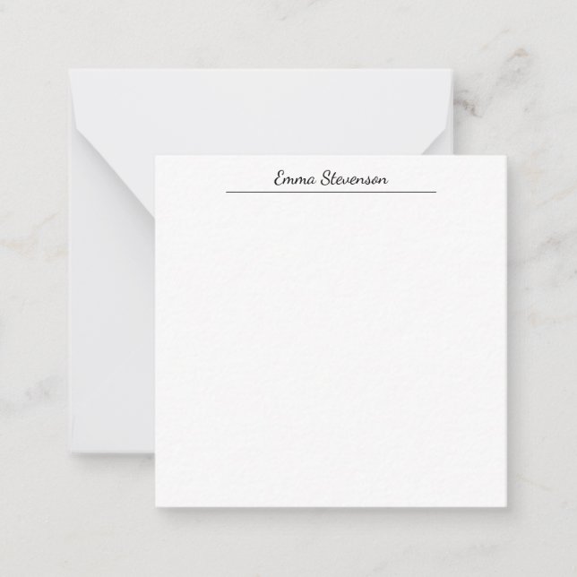 Elegant Black & White Handwriting Professional Anteckningskort (Framsida)