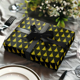 Elegant Black White Julgran Mönster Gift