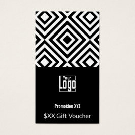 Elegant Black White-kampanjkupongkort för säljfräm Visitkort