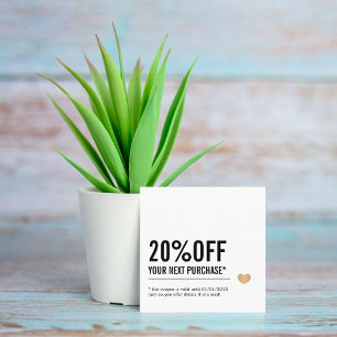 Elegant Black White Line Faux Guld Heart Rabattkort