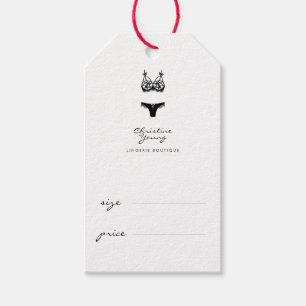 Elegant Black White Lingerie Shop Prisa Märkre Presentetikett