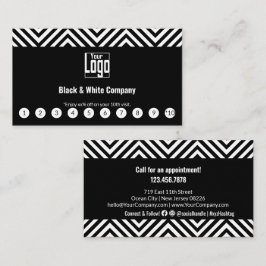 Elegant Black & White Logotyp Social Media Call Lojalitetskort