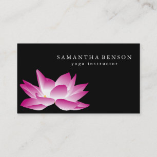 Elegant Black & white Lotus Flower Logotyp Yoga Bu Visitkort