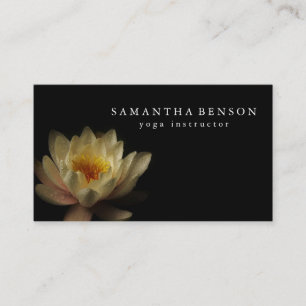 Elegant Black & white Lotus Flower Logotyp Yoga Bu Visitkort