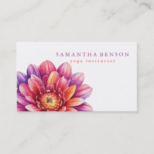Elegant Black & white Lotus Flower Logotyp Yoga Visitkort
