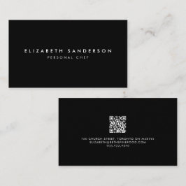 Elegant Black & White Luxury Minimal QR CODE Busin Visitkort