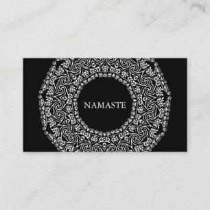 Elegant Black & white Mandala Art Logotyp Yoga Visitkort