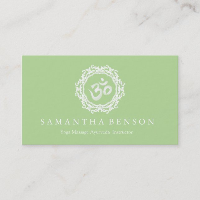 Elegant Black & white Mandala Art Logotyp Yoga Visitkort (Framsida)