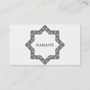 Elegant Black & white Mandala Art Logotyp Yoga Visitkort