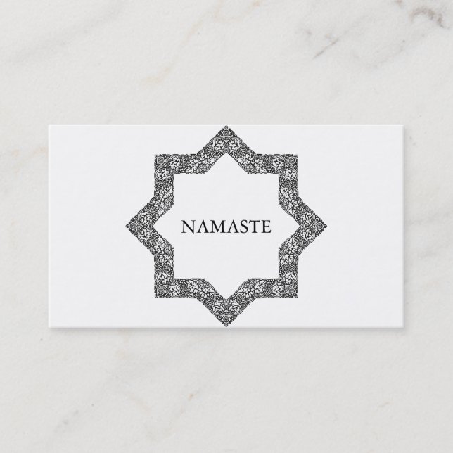 Elegant Black & white Mandala Art Logotyp Yoga Visitkort (Framsida)