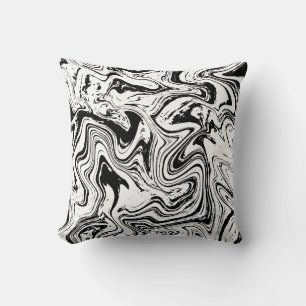 Elegant Black White Marble Kudde