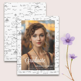 Elegant Black White Math College Photo Studenten Meddelande