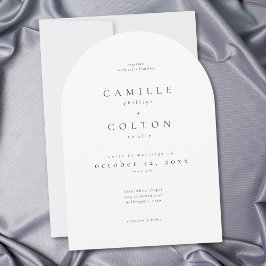 Elegant Black White Minimalist Arch Wedding Inbjudningar