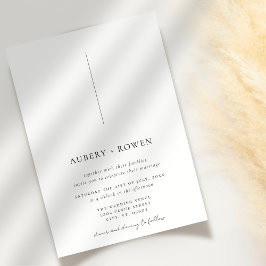 Elegant Black & White Minimalist Simple Wedding Inbjudningar