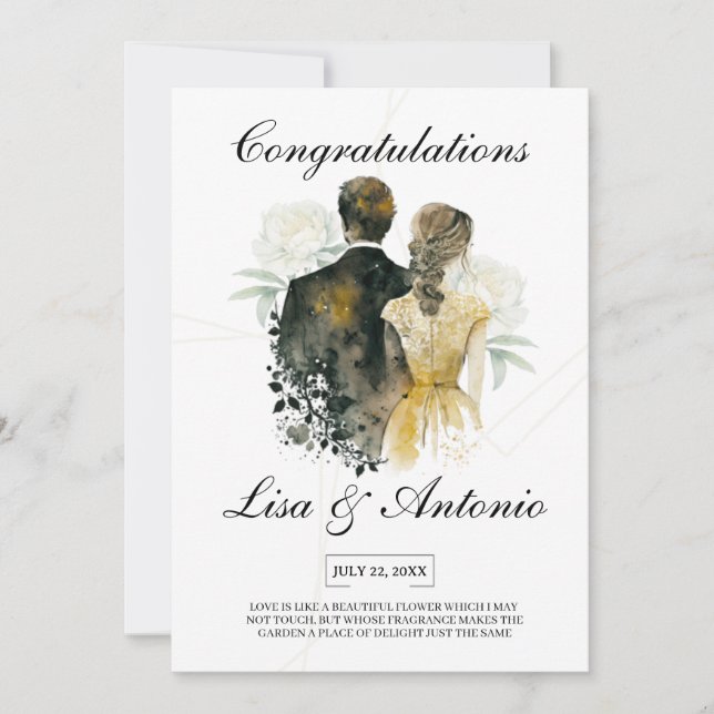 Elegant Black & White Minimalist Wedding Inbjudningar (Framsida)