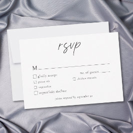 Elegant Black White Minimalist Wedding OSA Kort
