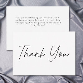 Elegant Black White Minimalist Wedding Tack Kort