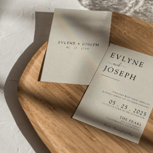 Elegant Black & White Modern Boho Chic Bröllop Inbjudningar