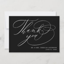 Elegant Black White Modern Script Bröllop