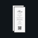 Elegant Black White Monogram Bröllop QR-kod Meny<br><div class="desc">En minsta svartvit elegant bröllop-design. En enkel design som användor en klassisk elegant- och kalligrafi. En lysande svart- och vit monogramdesign med modern klasstypografi. En svart och vit elegant med bröllop QR-menykortsdesign med aktuellt inslag. Det finns också möjlighet att matcha bröllopsinbjudningar och andra artiklar i kontorsartiklar.</div>