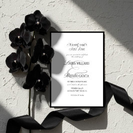Elegant Black & White Old Money Wedding Inbjudningar