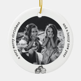 Elegant Black White Original Art Photo jul Julgransprydnad Keramik