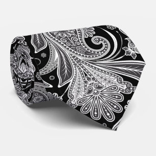 Elegant Black & White Paisley Mönster Slips