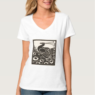 ELEGANT BLACK WHITE PEACOCK T SHIRT