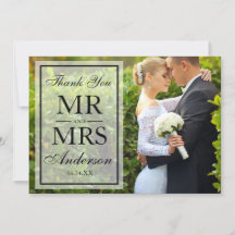 Elegant Black & White Photo Tack Bröllop