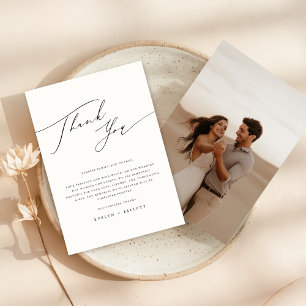 Elegant Black White Photo Wedement Reception Bord Tack Kort