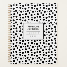 Elegant Black White Polka Dot Pattern