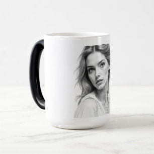 Elegant Black & White Porträtt Mugg