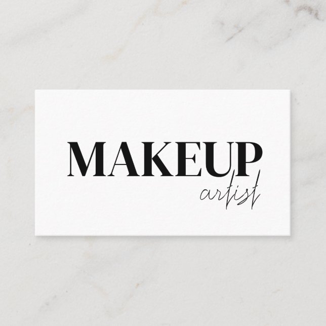 Elegant black &white QR Code makeup artist  Visitkort (Framsida)