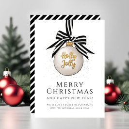 Elegant Black White Rand God jul Card