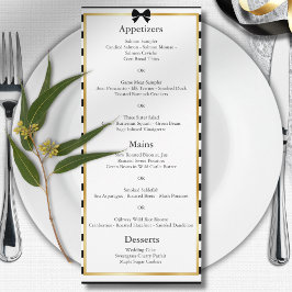 Elegant Black White Rand Guld Ram Bröllop vid Meny