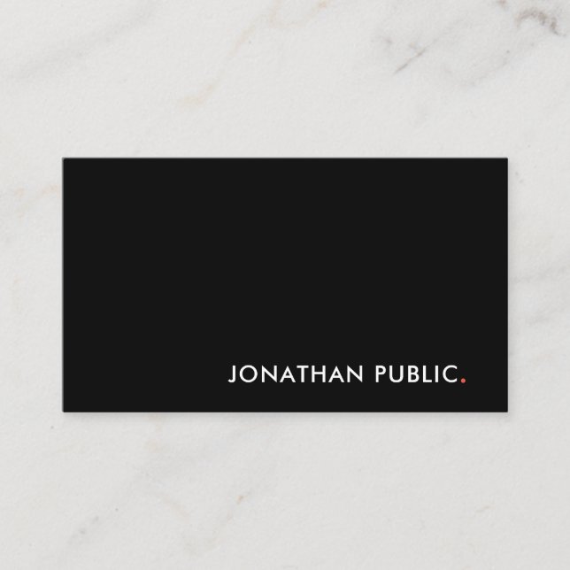 Elegant Black White Red Modern Clean Template Cool Visitkort (Framsida)