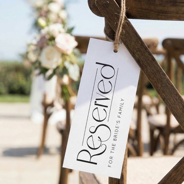 Elegant Black White Reserved Wedding Seating Sign Inbjudningar (Skapare uppladdad)