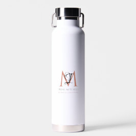 Elegant Black White Ro Guld Enkel Monogram Namn