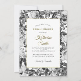 Elegant Black White Ro Möhippa Inbjudningar