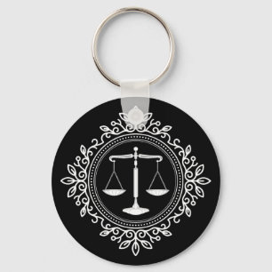 Elegant Black White Scale Nyckelring