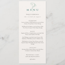 Elegant black white Script Double Side Wedding  Meny